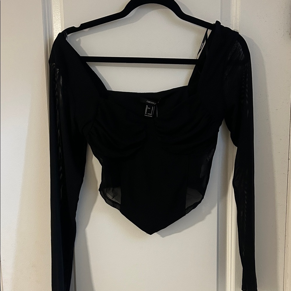 Black Long Sleeve Women's Going-Out Top
